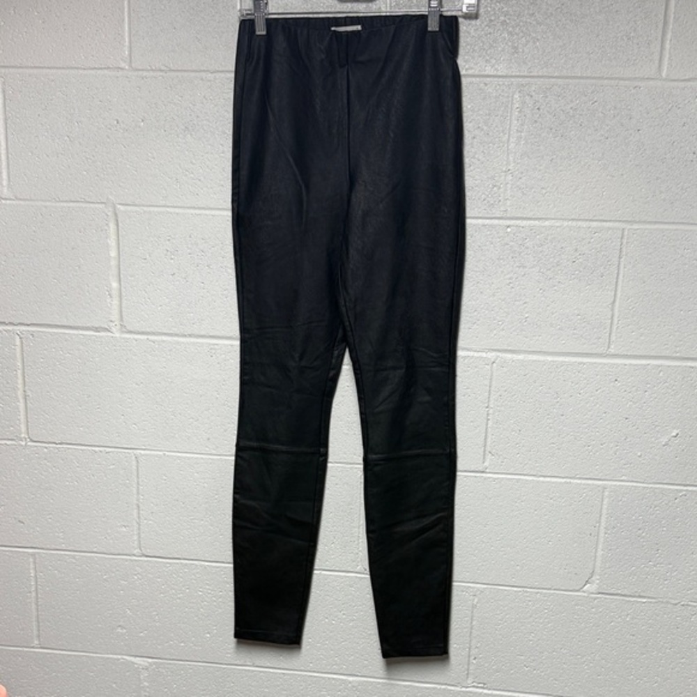 Good American Black Faux Leather Leggings